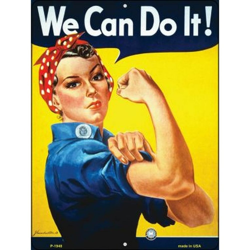 We Can Do It Rosie The Riveter Vintage Style Design Metal Sign